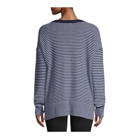 Lord & Taylor Striped Stitch Button-Slit Sweater - Picture 3 of 8